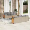 Image de vidaXL Salon de jardin 9 pcs beige résine tressée