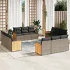 Image de vidaXL Salon de jardin avec coussins 12 pcs résine tressée - Gris