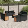 Image de vidaXL Salon de jardin avec coussins 13 pcs noir