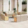 Image de vidaXL Salon de jardin avec coussins 13 pcs - Beige
