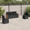 Image de VIDAXL Salon de Jardin 5 pcs avec Coussins - Noir Résine Tressée