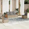 Image de vidaXL Salon de jardin 5 pcs - Beige