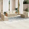 Image de vidaXL Salon de jardin 7 pcs - Coussins beige