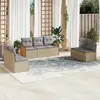 Image de vidaXL Salon de jardin 7 pcs avec coussins - Beige
