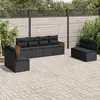 Image de vidaXL Salon de jardin 8 pièces - Noir - Résine tressée