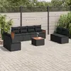 Image de vidaXL Salon de jardin 9 pcs - Noir