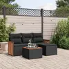 Image de VIDAXL Salon de jardin 5 pcs avec coussins - Noir
