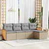 Image de vidaXL Salon de jardin 5 pcs - Beige