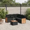 Image de vidaXL Salon de jardin - 6 pcs - Noir Résine tressée