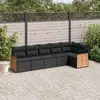 Image de vidaXL Salon de jardin 6 pcs Noir Résine tressée