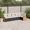 Image de vidaXL Ensemble de jardin 6 pcs avec coussins - Noir résine tressée