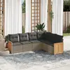 Image de vidaXL Ensemble de jardin 6 pcs avec coussins - Gris Résine Tressée