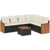 Image de vidaXL Salon de jardin 7 pcs - Noir