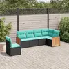 Image de vidaXL Salon de jardin 6 pcs avec coussins noir résine tressée