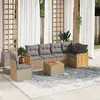Image de vidaXL Salon de jardin 7 pcs - Beige