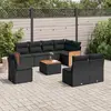 Image de vidaXL Salon de jardin 9 pcs noir - Résine tressée