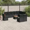 Image de Salon de jardin vidaXL 11 pcs avec coussins - Noir