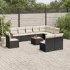 Image de vidaXL Salon de jardin 11 pcs - Noir