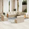 Image de Salon de jardin VIDAXL résine tressée - Beige - 11 pièces