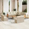 Image de Salon de jardin 12 pcs beige résine tressée