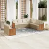 Image de vidaXL Salon de jardin avec coussins 9 pcs beige