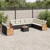Image de vidaXL Salon de jardin 11 pcs - Noir