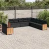 Image de vidaXL Salon de jardin 11 pcs - Noir