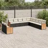 Image de vidaXL Salon de jardin 11 pcs noir