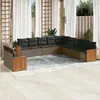 Image de VIDAXL Salon de jardin 11 pcs - Résine tressée gris