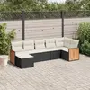 Image de vidaXL Salon de jardin 7 pcs avec coussins - Noir Résine Tressée