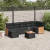 Image de vidaXL Salon de Jardin 8 pcs - Noir