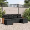 Image de vidaXL Salon de jardin 6 pcs Résine Tressée - Noir