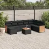 Image de vidaXL Salon de jardin 9 pcs - Noir Résine Tressée