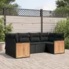 Image de vidaXL Salon de jardin 6 pcs - Noir