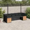 Image de vidaXL Salon de jardin 7 pcs - Noir résine tressée