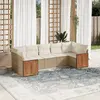 Image de VIDAXL Salon de jardin 7 pcs Beige