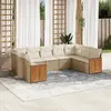 Image de VidaXL Salon de jardin 9 pcs - Gris résine tressée