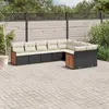 Image de vidaXL Salon de jardin 9 pcs avec coussins - Noir