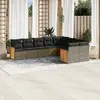 Image de vidaXL Salon de jardin 9 pcs - Gris