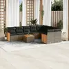 Image de vidaXL Salon de jardin 10 pièces - Gris
