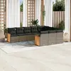 Image de vidaXL Salon de jardin 10 pcs résine tressée - Gris