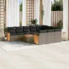 Image de vidaXL Salon de Jardin 11 pcs - Gris - Résine Tressée