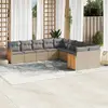 Image de VidaXL Salon de jardin résine tressée 10 pcs - Beige