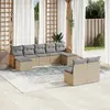Image de vidaXL Salon de jardin 9 pcs - Beige