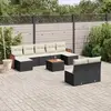 Image de VIDAXL Salon de jardin 10 pcs - Noir