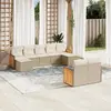 Image de vidaXL Salon de jardin avec coussins 9 pcs - Beige
