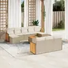 Image de vidaXL Salon de jardin 11 pcs - Beige Résine Tressée