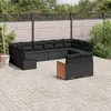 Image de vidaXL Salon de jardin 12 pcs noir résine tressée