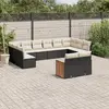 Image de vidaXL Salon de jardin 12 pcs - Noir