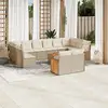 Image de Salon de jardin résine tressée avec coussins VIDA XL - Beige